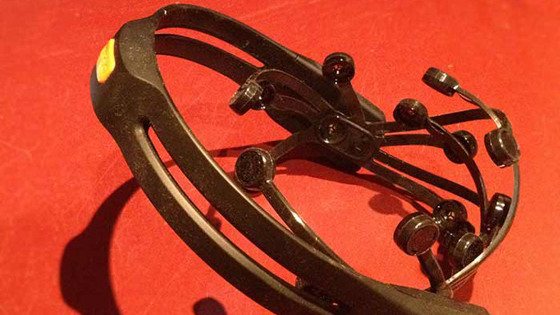 A photo of the Emotiv Epoc EEG headset